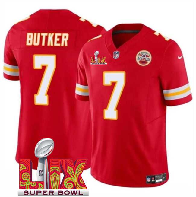 Men & Women & Youth Kansas City Chiefs #7 Harrison Butker Red 2025 Super Bowl LIX Patch F.U.S.E. Vapor Limited Stitched Jersey,We sell and wholesale Men & Women & Youth Kansas City Chiefs #7 Harrison Butker Red 2025 Super Bowl LIX Patch F.U.S.E. Vapor Limited Stitched Jersey on line form chian!